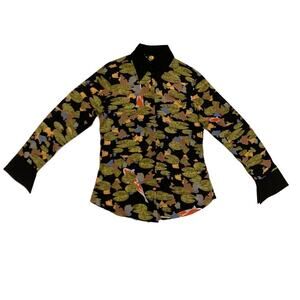 Anne Namba 100% Silk Top Koi Pond Button Down Shirt